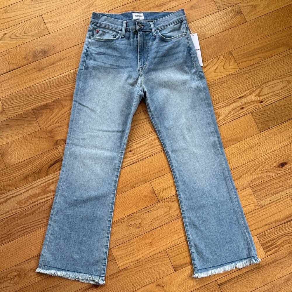 Hudson Jeans Blair, High Rise, Bootcut Crop with Frayed Hem, Starry Night wash